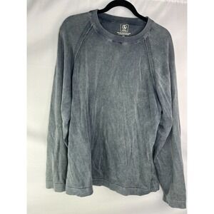 Aigle Men's Sweatshirt L Gray Washed Crewneck‎ Pullover French Outdoor Casual